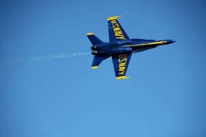 Single USN Blue Angel Flying